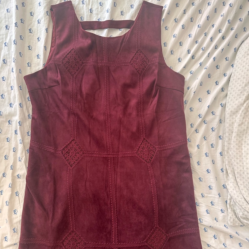 Women's Burgundy Suede Sheath Dress